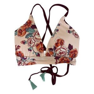 Mossimo Triangle Bikini‎ Top Floral Print Size D/DD